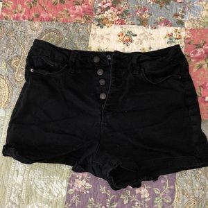 Used black high rise shorts